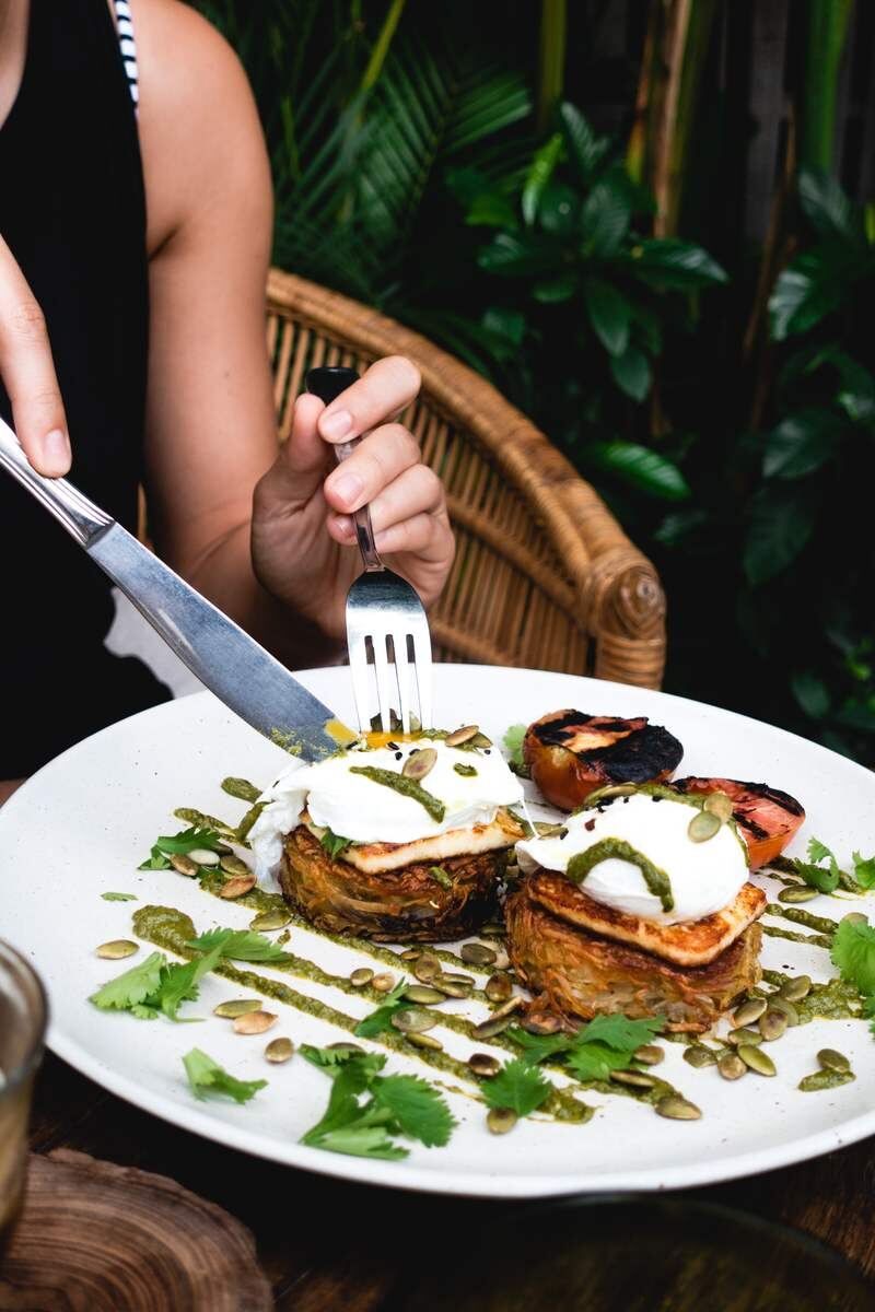 Poached Eggs on Herbed Potato Rösti